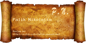 Palik Nikoletta névjegykártya