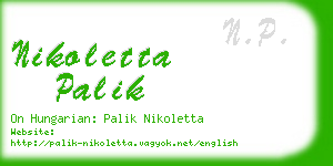 nikoletta palik business card